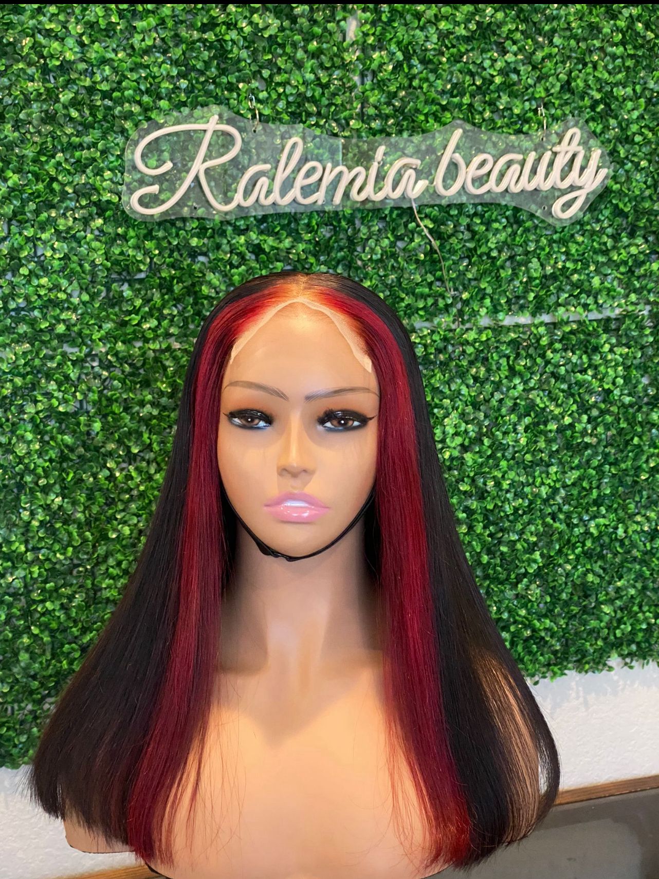 Kloe Human Hair Wig - black and red